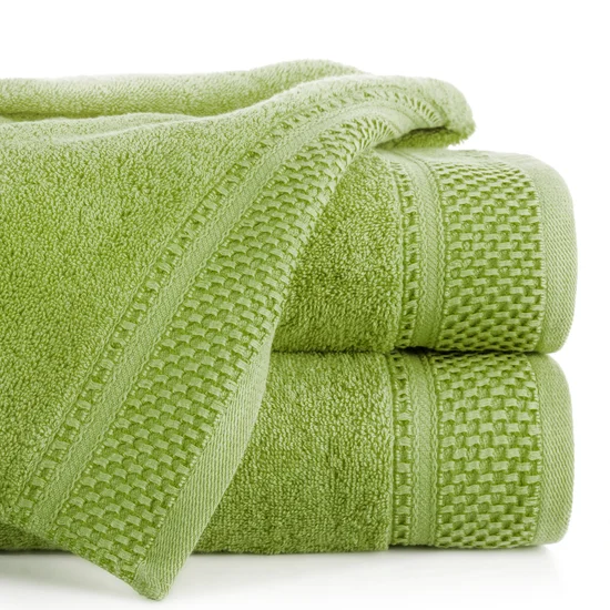 Ręcznik CARLO  z bordiurą z ażurowym wzorem - 50 x 90 cm - oliwkowy
