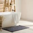Dywanik łazienkowy LANA z miękkiej melanżowej tkaniny z frędzlami - 50 x 70 cm - czarny 1