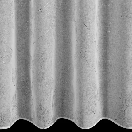 Zasłona MIA zdobiona gumowym metalicznym nadrukiem z wzorem liści Zasłona MIA zdobiona gumowym metalicznym nadrukiem z wzorem liści - 140 x 260 cm