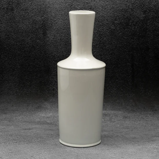 Wazon ceramiczny  SIMONA z perłowym połyskiem - ∅ 13 x 36 cm - perłowy