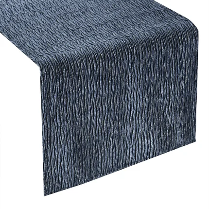 Welwetowy bieżnik ze srebrnym nadrukiem Welwetowy bieżnik ze srebrnym nadrukiem - 40 x 140 cm