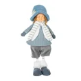 Figurka świąteczna DOLL lalka  w zimowym stroju z miękkich tkanin - 21 x 13 x 45 cm - niebieski 1