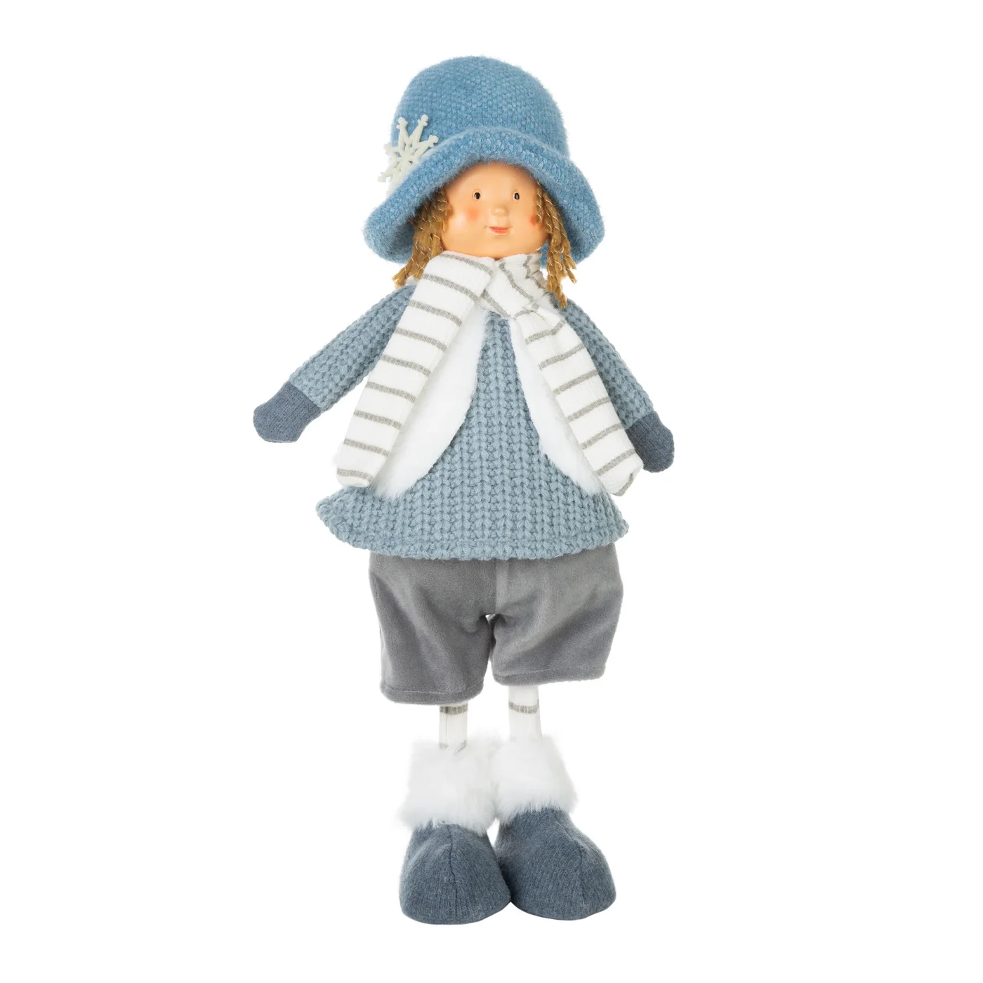 Figurka świąteczna DOLL lalka  w zimowym stroju z miękkich tkanin