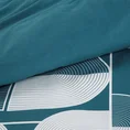ELLA LINE Komplet pościeli z wysokogatunkowej bawełny renforce z motywem geometrycznym - 160 x 200 cm - ciemnoniebieski 5