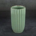 Wazon ceramiczny na donicę ARINA ze żłobieniami - ∅ 12 x 20 cm - zielony 1
