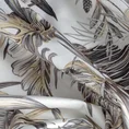 Zasłona RODOS z miękkiego welwetu z nadrukiem egzotycznych liści ze srebrnymi elementami - 140 x 270 cm - biały 10