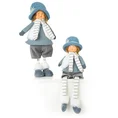 Figurka świąteczna DOLL lalka  w zimowym stroju z miękkich tkanin - 21 x 13 x 45 cm - niebieski 2