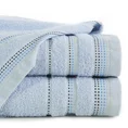 Ręcznik POLA z żakardową bordiurą zdobioną stebnowaniem - 50 x 90 cm - niebieski 1