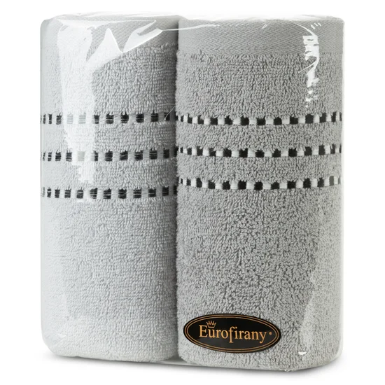 Zestaw prezentowy - komplet 2 szt ręczników na każdą okazję - 20 x 25 x 10 cm - srebrny
