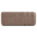 Ręcznik ALINE klasyczny z bordiurą w formie tkanych paseczków - 30 x 50 cm - brązowy 1
