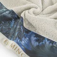 EWA MINGE Ręcznik AGNESE  z bordiurą zdobioną designerskim nadrukiem z motywem zwierzęcym - 70 x 140 cm - beżowy 5