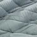 Welwetowa narzuta zdobiona aplikacją ze srebrnymi pasami z nicią lureksową przeszywana metodą tradycyjną - 220 x 240 cm - srebrny 6