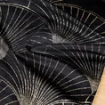 Bieżnik welwetowy BLINK 14 z welwetu z dużym wzorem wachlarzy w stylu art deco - 35 x 220 cm - czarny 8