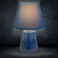 Lampka stołowa KARLA na ceramicznej stożkowej podstawie z abażurem z matowej tkaniny - ∅ 25 x 40 cm - granatowy 1