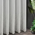 Tkanina firanowa  tkanina z efektem subtelnego deszczyku zdobiona jasnozłotym haftem z roślinnym motywem - 180 cm - biały 1