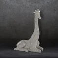 Żyrafa- figurka dekoracyjna o drobnym strukturalnym wzorze - 15 x 8 x 21 cm - srebrny 1