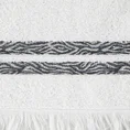 Ręcznik z frędzlami i żakardową bordiurą z błyszczącą nicią - 70 x 140 cm - biały 2