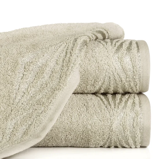 DIVA LINE Ręcznik SALLY w kolorze beżowym, z żakardową bordiurą z połyskiem - 50 x 90 cm - beżowy