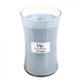 WOOD WICK -  świeca  duża z drewnianym knotem - Soft Chambray - ∅ 11 x 18 cm - niebieski 1