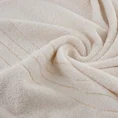 Ręcznik GALA bawełniany z  bordiurą w paski podkreślone błyszczącą nicią - 70 x 140 cm - kremowy 5
