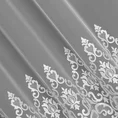 Tkanina firanowa delikatna mikrosiateczka zdobiona ornamentowym haftem - 280 cm - biały 5