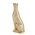 Pantera - figurka dekoracyjna HARIS o drobnym strukturalnym wzorze, złota - 8 x 11 x 26 cm - złoty 2