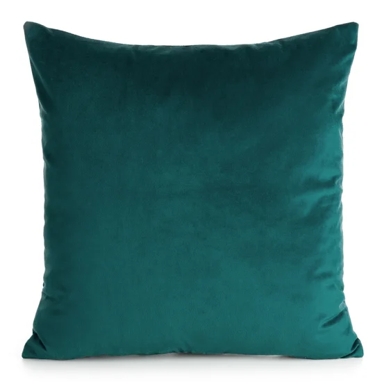 Poszewka GAJA 1 z welwetu o delikatnym połysku gładka - 45 x 45 cm - ciemnoturkusowy