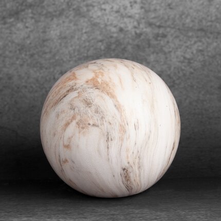 Kula ceramiczna ASLI z efektem przecieranego drzewa ∅ 9 x 9 cm biały,beżowy