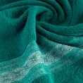 Ręcznik bawełniany MALIKA 50X90 cm z żakardową bordiurą ze wzorem podkreślonym błyszczącą nicią turkusowy - 50 x 90 cm - turkusowy 5
