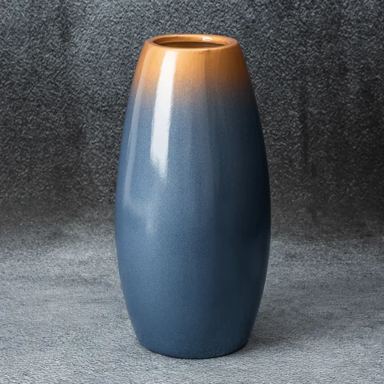 Wazon ceramiczny NESSA z efektem ombre - ∅ 15 x 30 cm - niebieski