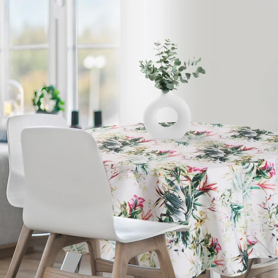 Okrągły obrus GARDEN na taras oraz balkon z wodoodpornej tkaniny - ∅ 150 cm - biały