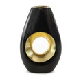 Wazon ceramiczny MIRA z otworem czarno-złoty - 19 x 8 x 30 cm - czarny 3