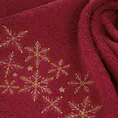 Ręcznik świąteczny SANTA 16 bawełniany ze złotym haftem śnieżynek - 50 x 90 cm - czerwony 5