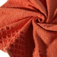 Ręcznik z geometryczną bordiurą z połyskiem - 50 x 90 cm - pomarańczowy 5