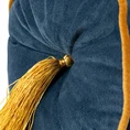 Poduszka dekoracyjna wałek VELVET 70 z welwetu z ozdobnymi chwostami - 20 x 45 cm - granatowy 4