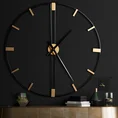 Dekoracyjny zegar ścienny z metalu w nowoczesnym minimalistycznym stylu - 80 x 5 x 80 cm - czarny 7