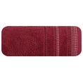 Ręcznik POLA z żakardową bordiurą zdobioną stebnowaniem - 50 x 90 cm - bordowy 3
