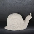 Ślimak figurka ceramiczna RISO z efektem rosy - 26 x 11 x 13 cm - kremowy 1