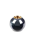 Świecznik ceramiczny AMORA 1 o lśniącej powierzchni ze złotym detalem, kulisty - ∅ 9 x 8 cm - granatowy 2