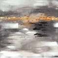 Obraz FLASH abstrakcyjny ręcznie malowany na płótnie - 100 x 100 cm - stalowy 1