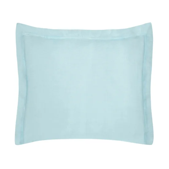 NOVA COLOUR Poszewka na poduszkę bawełniana z satynowym połyskiem i ozdobną kantą - 50 x 70 cm - błękitny