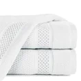 Ręcznik DANNY bawełniany o ryżowej strukturze podkreślony żakardową bordiurą o wypukłym wzorze - 30 x 50 cm - biały 1