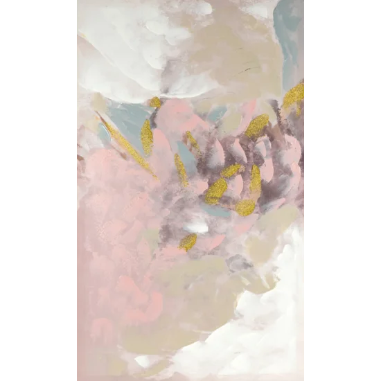 Obraz HEAVEN 1 abstrakcyjny, ręcznie malowany na płótnie - 60 x 100 cm - beżowy