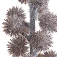 Zimowa gałązka z puszystymi kulkami i efektem szronu - 75 cm - ciemnobeżowy 2
