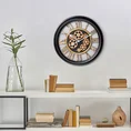 Dekoracyjny zegar ścienny w stylu vintage z ruchomymi kołami zębatymi - 43 x 9 x 43 cm - czarny 3