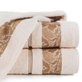 EUROFIRANY CLASSIC Ręcznik SYLWIA 1 z żakardową bordiurą tkaną w ornamentowy wzór - 50 x 90 cm - różowy 1