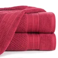 Ręcznik bawełniany ROSITA o ryżowej strukturze z żakardową bordiurą z geometrycznym wzorem, czerwony - 70 x 140 cm - czerwony 1