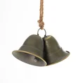 Ozdoba choinkowa dzwoneczek z ozdobnym sznurkiem jutowym - 13 x 13 x 9 cm - ciemnozłoty 2