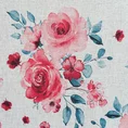 Zasłona CARLA z lekkiej etaminy z motywem malowanych pędzlem róż - 140 x 250 cm - biały 8