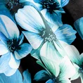 Zasłona KLEO z miękkiego welwetu dekorowana nadrukiem z niebieskimi kwiatami - 140 x 270 cm - czarny 6
